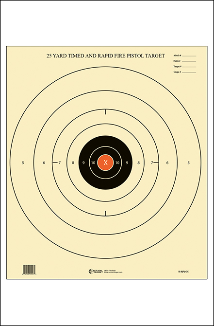 Action Target B 8 25 Yard Timed And Rapid Fire Target Orange Center action-target-b-8-25-yard-timed-and-rapid-fire-target-orange-center